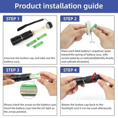 UV Flashlight Black Light–Small Portable Mini 12 LED Blacklight Flashlight for Hidden Stain Detection in Room, Resin Curing,Scorpion & Bed Bug Find,Pet Urine & Dry Stain Detection/Carpets/Rugs/Floors - Image 8