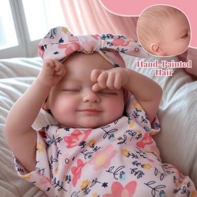 BABESIDE Silicone Baby Doll Lifelike Reborn - Skylar, 17-Inch Realistic Newborn Silicone Full Body Doll Real Life Baby Doll Girl with Gift Box for Cuddling, Role Playing and Collection - Image 3