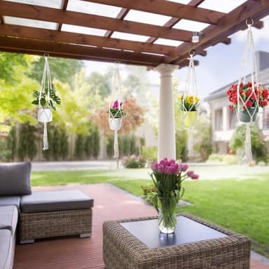 Kicovitifa Macrame Plant Hanger, 4 Pack Plant Hanger Indoor, Hanging Planters for Indoor Plants Pots, Handmade Macromay Hanging Planters Holder for Boho Home Décor (Style-3) - Image 4