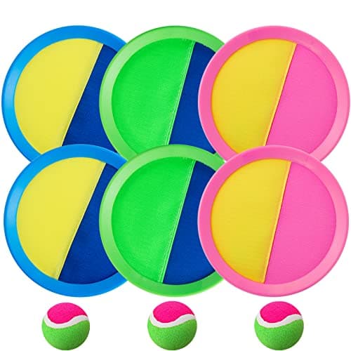 Weehoey Beach Games - Kids Toys - Outdoor Games for Kids, Toss and Catch Ball Set with 6 Paddles 3 Balls, Toys for 3 4 5 6 7 8+ Year Old Boys Girls Christmas Birthday Gifts - Image 1