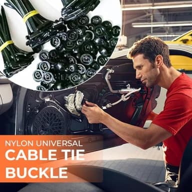 Nylon Universal Cable Tie Buckle – Heavy Duty Self-Locking Zip Ties Holder with Pin & Button Design (50PC) - Image 5