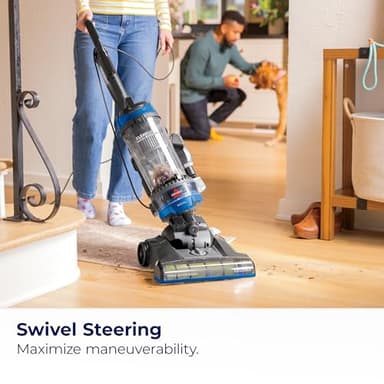 Bissell CleanView Swivel Rewind Vacuum with Automatic Cord Rewind, TurboEraser Upholstery Tool, Triple Action Brush Roll, Swivel Steering, Extension Wand, Easy-Empty Dirt Tank, Multi-Cyclonic Suction - Image 4