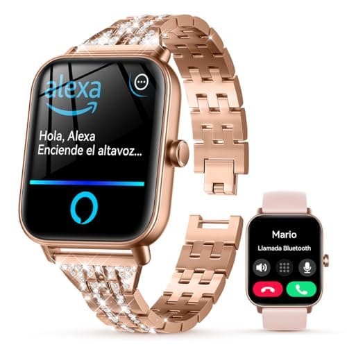 Gydom Smart Watch for Women with Diamond Jewelry Watchband, Alexa Built-in, IP68 Waterproof Fitness Tracker with Bluetooth Call, 1.8" Smartwatch with Heart Rate/SpO2/Sleep Monitor, 110+ Sports Mode - Image 1