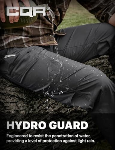 CQR Men's Quick Dry Tactical Pants, Water Resistant Outdoor Pants, Lightweight Stretch Cargo Work Hiking Pants, Runyon Cargo Pants Charcoal, 34W x 32L - Image 6