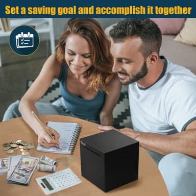 hicocool Stainless Steel Piggy Bank for Adults, Must Break to Open for Real Money, Unbreakable Metal Money Bank for Cash Saving(4.72 inch, Black) - Image 6