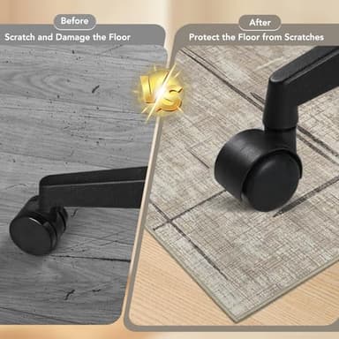 Office Chair Mat for Hardwood Floor&Tile Floor,36"X 48" Heavy Duty Desk Chair Mat for Hard Floors,Under Desk Rug for Rolling Computer Chair,Anti Slip,Low Pile Carpet Floor-Khaki - Image 5