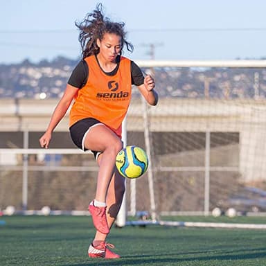 SENDA Amador Training Soccer Ball, Fair Trade Certified, Yellow/Light Blue, Size 5 (Ages 13 & Up) - Image 7