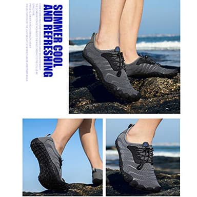 ziitop Water Shoes (Men, Women) - Quick Dry Aqua Swim Shoes, Breathable Water Sports Outdoor Shoes for Pool Beach Surf Walk Yoga, Size 9.5, 10.5, Grey - Image 8