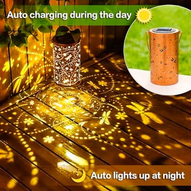 Dragonfly Solar Lanterns Outdoor Waterproof Hanging Solar Lights Dragonfly Gifts for Women Men Metal Decorative LED Dragonfly Lanterns for Garden Decor,Yard,Patio,Lawn,Tabletop,Pathway,Landscape - Image 4