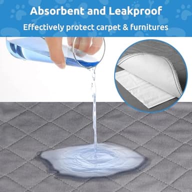 Washable Puppy Dog Pee Pad, 34" X52" Waterproof Whelping Training Pet Mat for Playpen, Crate, Potty, Floor, Bed, Sofa and Trunk, Reusable Pee Pads for Dogs, Cats, Bunny - Image 3