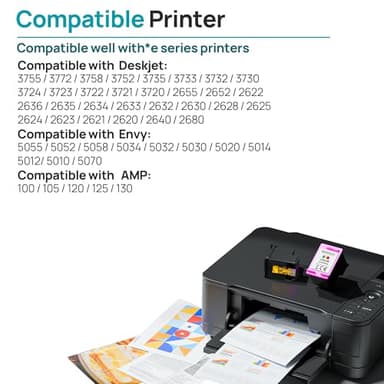 65XL Ink Cartridges Black/Color Combo Pack Replacement for HP Ink 65 65XL High-Yield Works with DeskJet 3755 3772 3722 3752 3700 Series; 2622 2652 2600 Series; Envy 5055 5052 5014 5000 Series T0A36AN - Image 2