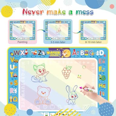 BlissfulBlend Water Doodle Mat Kids Mess Free Coloring Doodle Mat Toddlers Educational Toys for 3 4 5 6 7 8 Years Old with Magic Pens 2025 Educational Toys Birthday - Image 7