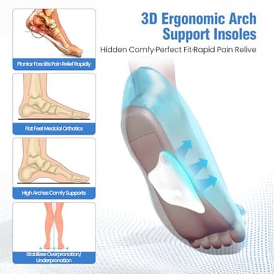 Plantar Fasciitis Relief Arch Support Insert Soft Gel Arch Pad Adhesive Orthotic Shoe Insole for Flat Feet & High Arch Support Cushions for Flats Sandals Trim to Fit - 2 Pairs - Image 3