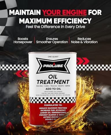 Prolube Oil Treatment - Engine Oil Additive for Gas & Diesel Engines - Reduces Wear, Noise, Vibration - Boosts Fuel Economy & Horsepower - Works on Transmissions & Differentials (1QT) - Image 2