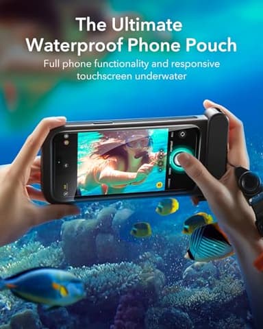 ESR Waterproof Phone Pouch for iPhone 15 Pro Max /14 Pro Max, Underwater Touch Sensitivity, IPX8 Floating Waterproof Cellphone Case with Lanyard, Dry Bag for Snorkeling, Black - Image 3