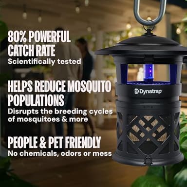Dynatrap DT2030SR Fly Traps Outdoor - Mosquito & Flying Insect Killer for 1 Acre – Kills Mosquitoes, Flies, Gnats, Wasps - Bug Zapper Alternative - Black - Image 4