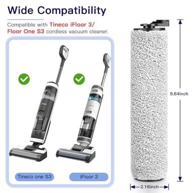 S3/S5/S7 Roller Brush Replacement Compatible with Tineco Cordless Vacuum Cleaner, Include 3 Brush Rollers 3 Filters (S3) - Image 3