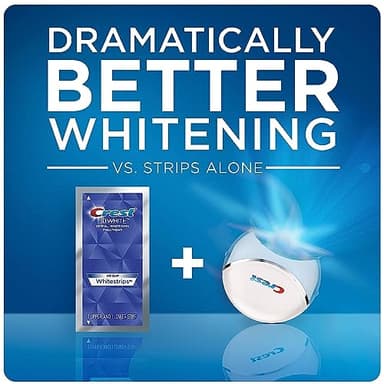 Crest 3D Whitestrips + LED Light – Teeth Whitening Kit, 1 Light + 10 Treatments, Each with 1 Upper/1Lower, 20 Strips – Crest 3DWhite Teeth Whitening Strips - Image 7