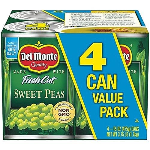DEL MONTE FRESH CUT Sweet Peas Canned Vegetables, 24 Pack, 15 oz Cans - Image 1