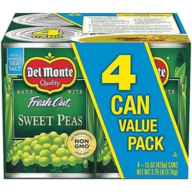 DEL MONTE FRESH CUT Sweet Peas Canned Vegetables, 24 Pack, 15 oz Cans - Image 1