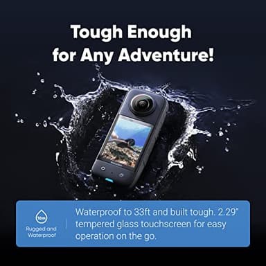 Insta360 X3 Waterproof 360 Action Camera, 1/2" 48MP Sensor, 5.7K 360 Active HDR Video 72MP 360 Photo, 4K Single-Lens, 60fps Me Mode, Stabilization, 2.29" Touchscreen, AI Editing, Live Stream (Renewed) - Image 10