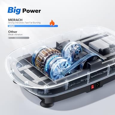 MERACH Vibration Plate Exercise Machine, Slim Vibration Plate for Lymphatic Drainage Weight Loss, Vibrating Plate with Real-Time Calorie Tracking on LED Display, Workout Equipment for Home Women Men - Image 2