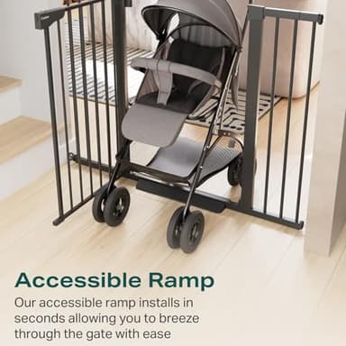 Cumbor 36" Extra Tall 29.7-51.5" Wide Baby Gate, Safety Dog Gate for Stairs, Easy Walk Thru Auto Close Pet Gates for The House, Doorways, Child Gate Includes 4 Wall Cups, Black - Image 7