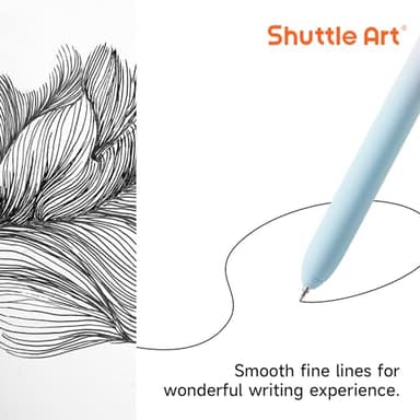 Shuttle Art Retractable Pastel Shifting Gel Ink Pens, 15 Pack Black Ink Pens, Cute Pens 0.5mm Fine Point Soft Aesthetic Barrel for Smooth Writing Journaling Taking Notes School Office Home - Image 3