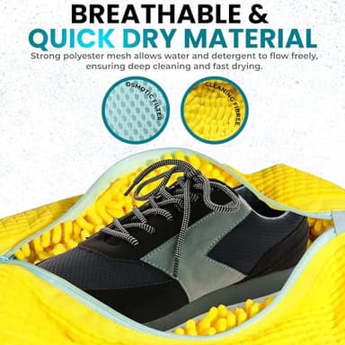 DASZERX Shoe Washing Machine Bag - 2 Pcs Set - Resuable Shoe Bag for Washing Machine and Dryer - 360° Wrap Shoe Washing Bag for Sneakers, Boots & Delicate Footwear - Image 6