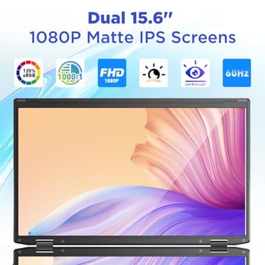 Maxfree Laptop Screen Extender, 15.6'' FHD 1080P Dual Portable Monitor with USB C, HDMI, Plug & Play, VESA Mountable, Lightweight, Dual Monitor for Laptop Windows Mac(M1/M2/M3 chip) Android Ps4 Switch - Image 4