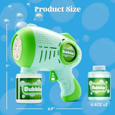 JOYIN 2 Kids Bubble Guns with 4 Bottles Solution, Automatic Bubble Machine Gun with 8 Holes for Kids, Adults, Summer Toys, Easter Basket Stuffers, Birthday Gift, Party Favors - Image 3
