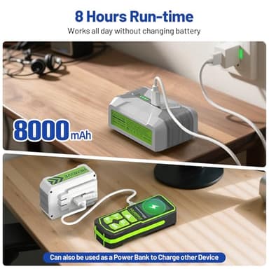 HueparPro Laser Level 360 Self Leveling, 4x360°Green Cross Line Laser Tool with Remote Control & 8000mAh Rechargeable Li-ion Battery, High Accuracy 4D Laser for Construction, Magnetic Bracket -ZK04CG - Image 4