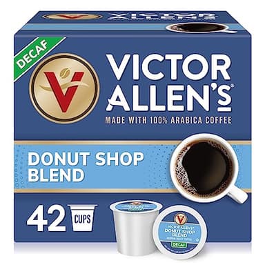 Victor Allen's Coffee Decaf Donut Shop Blend, Medium Roast, 42 Count, Single Serve Coffee Pods for Keurig K-Cup Brewers - Image 1