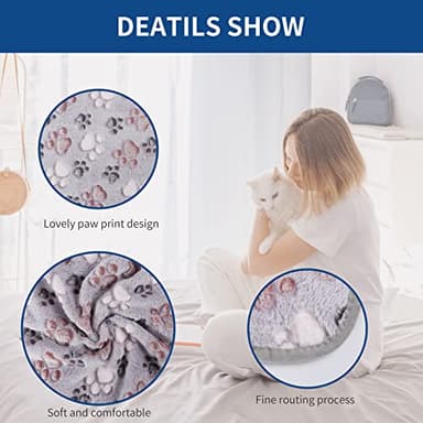 BVAGSS 6 Pack Small Dog Blanket, Super Soft Warm Pet Cover Blankets, Paw Print Puppy Fleece Flannel Blanket for Small Medium Dogs and Cats MW003 - Image 2