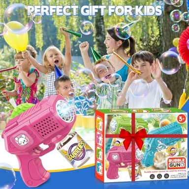 Beria Bubble Guns with Bubble Solution- 3 Pack, Bubbles Gun, Blaster, Blower, Maker, Machine for Boys Girls, Birthday Gifts for Ages 3 4 5 6 7 8 Year Old Kid, Outdoor Toys for Toddlers, Party, Wedding - Image 6