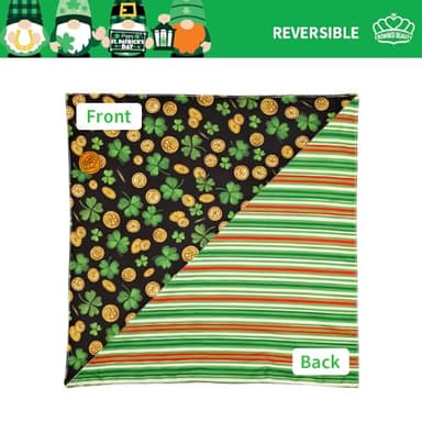 CROWNED BEAUTY St Patricks Day Dog Bandanas Reversible Small 2 Pack, Irish Clover Set, Green Plaid Adjustable Triangle Holiday Scarves for Dogs Cats Boy Girl Pets DB160-S - Image 6