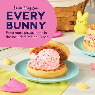 PEEPS x Dash Bunny Mini Waffle Maker for Individual Waffles, Hash Browns, Keto Chaffles with Easy to Clean, Non-Stick Surfaces, 4 Inch - Pink - Image 6