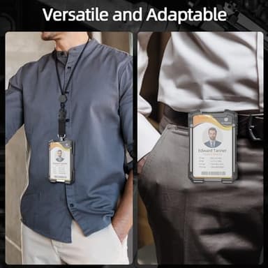 Oaridey Retractable Badge Holders, Heavy Duty Retractable Keychain with Tactical ID Card Holder (Holds 5 Cards), ID Badge Holders with Metal Clip, 31.5' Badge Reel - Image 6
