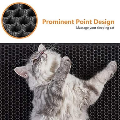 Cat Litter Mat-Litter Box Mat for Kitty, EVA Honeycomb Double Layer Design, Urine & Waterproof Scatter Control, Less Waste, Easier To Clean,Non Slip, Gray - Image 7