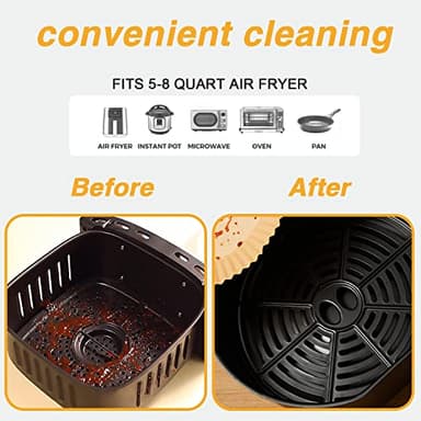 Ailun Air Fryer Paper Liners 8inch, 100PCS Non-Stick Parchment Paper,Oil Resistant,Disposable Food Grade Free of Bleach Paper Round for 5-8 QT Air Fryer Baking Roasting Microwave - Image 3