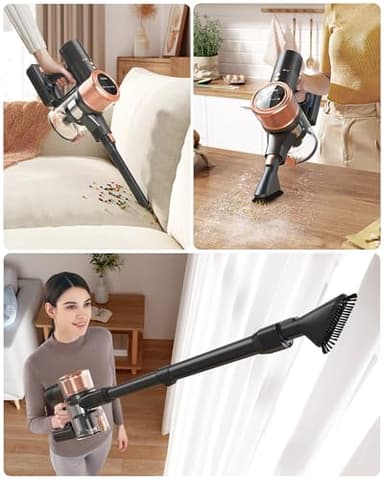 MIUZZY 48kPA Cordless Vacuum Cleaner, 190AW Powerful Suction, Max 60min Runtime, 4000mAh Large Battery, Anti Hair Wrap Stick Vacuum, Vacuum Cleaners for Home, Pet Hair, Hard Floors and Carpets, Cars - Image 8