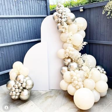 Voircoloria 90pack White Sand Balloons Different Size 18/12/10/5 Inch Sand White Balloon Garland Arch Kit for Wedding, Bridal, Baby Shower, Birthday, Graduation, Anniversary, Bachelorette Decorations - Image 4