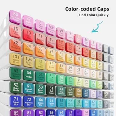 MemOffice 60 Colors Dual Tip Artist Alcohol Markers Set with Carrying Case - Perfect for Coloring, Drawing, Sketching, Card Making and Illustration - Perfect for Adults and Kids - Image 4