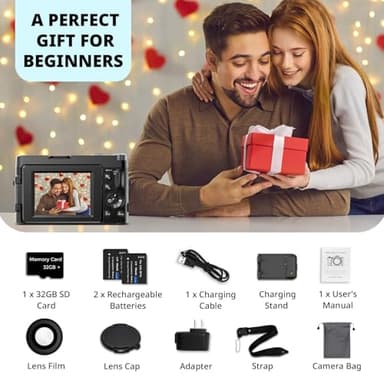 4K Digital Camera for Photography Autofocus, 2024 Latest 48MP Vlogging Camera for YouTube with SD Card, 2 Batteries, 3" 180°Flip Screen Compact Travel Camera for Teens with 16X Zoom, Anti-Shake,Black - Image 7