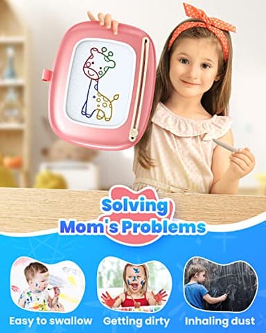 Seimome Magnetic Drawing Board, Toddler Girl Toys for 1-2 Year Old, Doodle Board Pad Learning and Educational Kids Toys for 1 2 3 Year Old Baby Girl Birthday Christmas GIF- Pink - Image 6