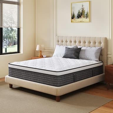 Queen Mattress, 12 Inch Queen Size Hybrid Mattresses in a Box, Medium Feel Foam and Individual Pocket Springs, Fiberglass Free Bed Mattress, Extra Edge Support, Pressure Relief, CertiPUR-US - Image 4