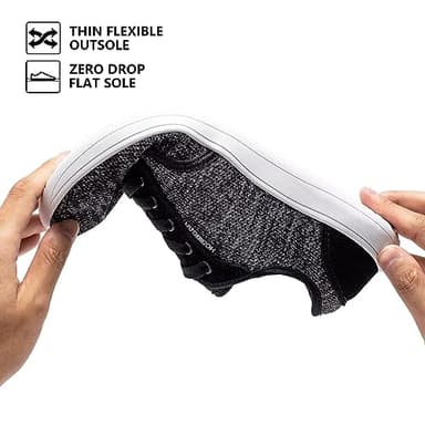 HOBIBEAR Barefoot Minimalist Shoes Womens Mens | Zero Drop | Wide Width Fashion Sneaker Black/Grey,Women 12/Men 11 - Image 5