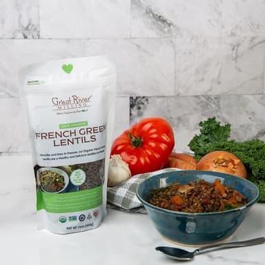 Great River Milling Organic French Green Lentils | Plant Based Organic Protein | Gluten Free | Kosher | Vegan | Organic Fiber | Heart Healthy Certified by American Heart Association, 1Lb. (Pack of 1) - Image 3