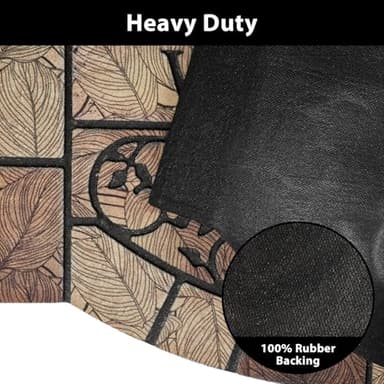MTOUOCK Durable Welcome Door Mats, 24"x36" Heavy-Duty Large Welcome Mat for Front Door with Non-Slip Rubber Backing, Door Mats for Outside Entry High Traffic Area(Leaves) - Image 3