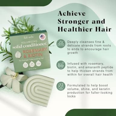 Kitsch Rosemary & Biotin Volumizing Hair Conditioner Bar for Hair Growth & Thickening – Hydrating & Cleansing Hair Conditioner for Women & Men - Paraben, Silicone & Sulfate Free - Made in USA - 2.7 oz - Image 3